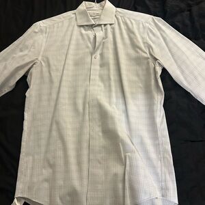 Calvin Klein White Checkered Dress Shirt
